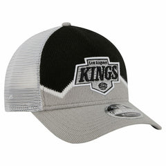 Los Angeles Kings - New Era Hockey Sock 9FORTY A-Frame M-Crown Adjustable Trucker Hat Silver/Black