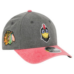 Chicago Blackhawks New Era Mascot 2-Tone 9FORTY Adjustable Hat Black/Red