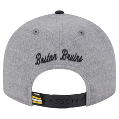 Boston Bruins New Era Wool Pin Low Profile 9FIFTY Snapback Hat Gray/Black