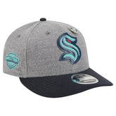 Seattle Kraken New Era Wool Pin Low Profile 9FIFTY Snapback Hat Gray/Deep Sea Blue