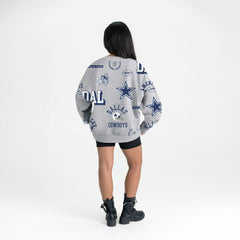 Dallas Cowboys Gameday Couture Women's Always On Repeat Fleece Sweatshirt Heather Gray - NFL