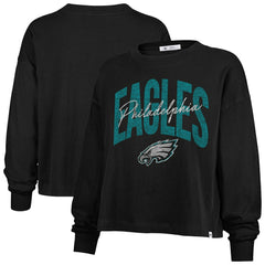 Philadelphia Eagles '47 Women's Plus Size Muse Sydney Long Sleeve T-Shirt Black - 47 brand