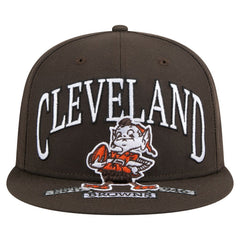 Cleveland Browns New Era Throwback Oversized 59FIFTY Fitted Hat Brown - NFL