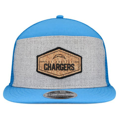 Los Angeles Chargers New Era Cork Split Panel 9FIFTY Trucker Snapback Hat Gray/Powder Blue - NFL