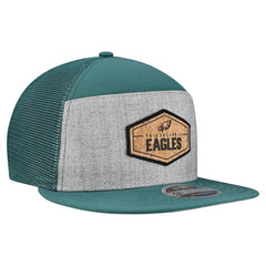 Philadelphia Eagles New Era Cork Split Panel 9FIFTY Trucker Snapback Hat Gray/Midnight Green - NFL