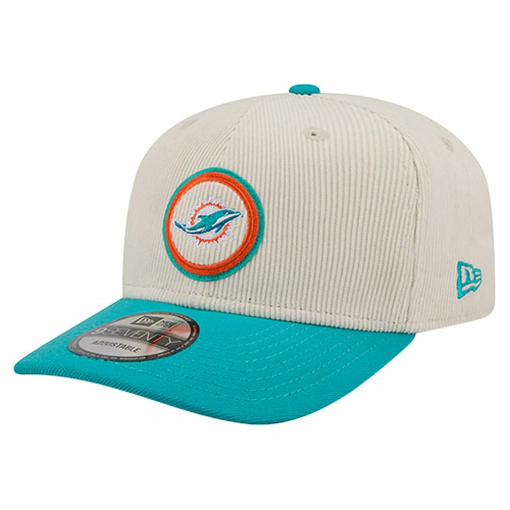Miami Dolphins New Era Loyal Corduroy 9SEVENTY Adjustable Hat Stone - NFL
