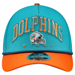 Miami Dolphins New Era Arch COOLERA 9FORTY A-Frame M-Crown Adjustable Hat Aqua - NFL