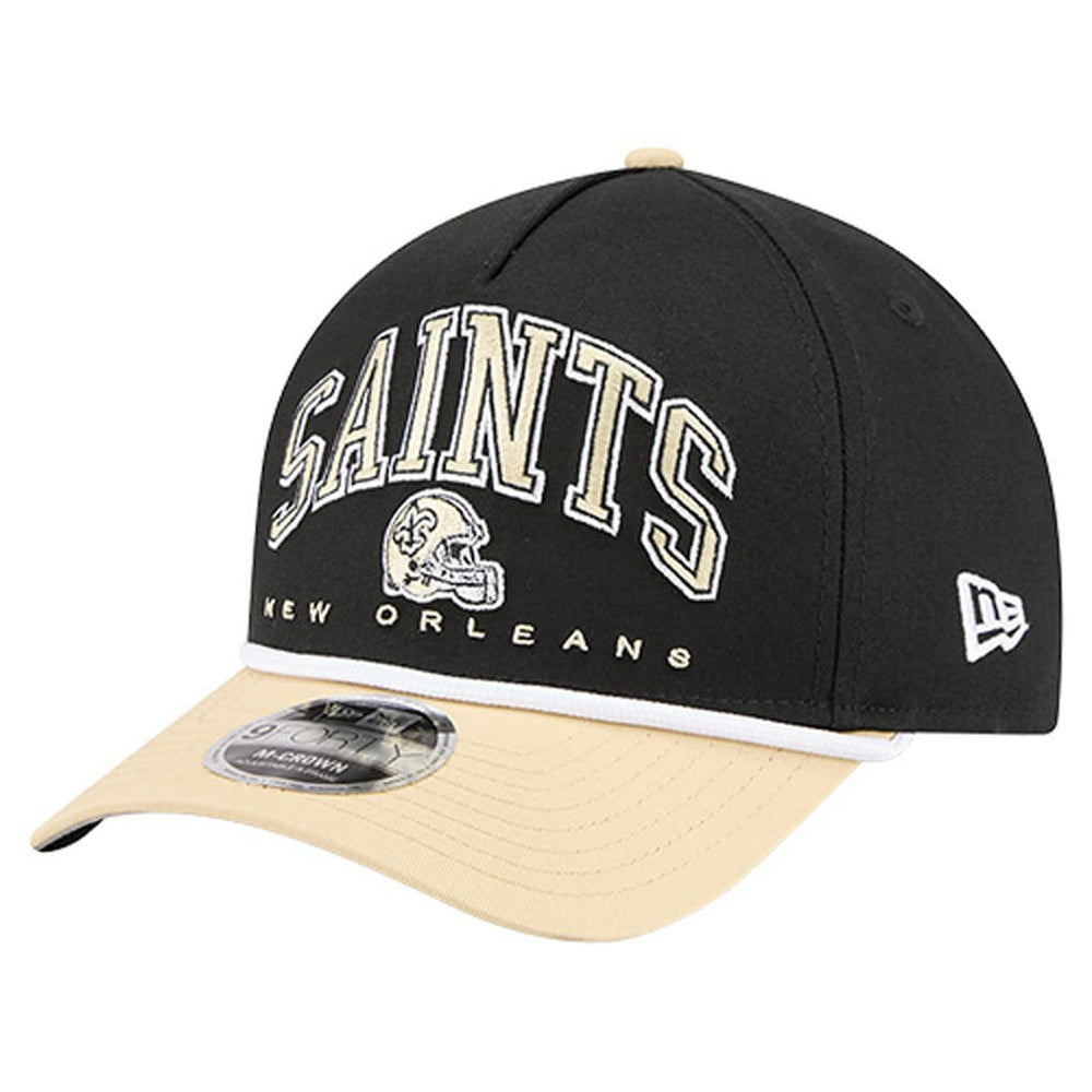 New Orleans Saints New Era Arch COOLERA 9FORTY A-Frame M-Crown Adjustable Hat Black - NFL