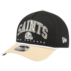 New Orleans Saints New Era Arch COOLERA 9FORTY A-Frame M-Crown Adjustable Hat Black - NFL