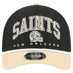 New Orleans Saints New Era Arch COOLERA 9FORTY A-Frame M-Crown Adjustable Hat Black - NFL