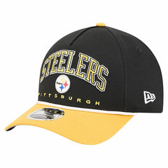 Pittsburgh Steelers New Era Arch COOLERA 9FORTY A-Frame M-Crown Adjustable Hat Black - NFL