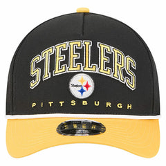 Pittsburgh Steelers New Era Arch COOLERA 9FORTY A-Frame M-Crown Adjustable Hat Black - NFL
