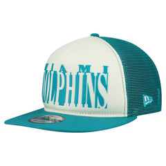 Miami Dolphins New Era Throwback Cutout A-Frame 9FIFTY Snapback Hat Cream/Aqua - NFL