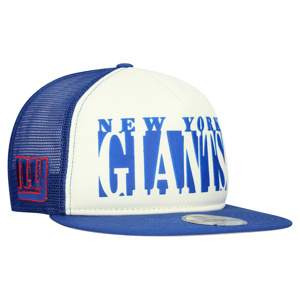 New York Giants New Era Cutout A-Frame 9FIFTY Snapback Hat Cream/Royal - NFL