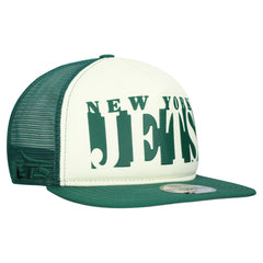 New York Jets New Era Cutout A-Frame 9FIFTY Snapback Hat Cream/Green - NFL