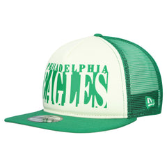 Philadelphia Eagles New Era Throwback Cutout A-Frame 9FIFTY Snapback Hat Cream/Kelly Green - NFL