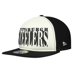 Pittsburgh Steelers New Era Cutout A-Frame 9FIFTY Snapback Hat Cream/Black - NFL