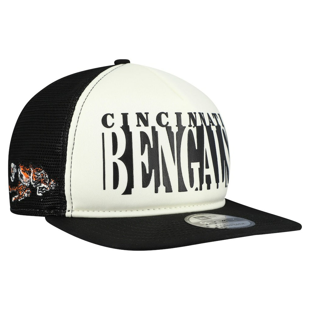 Cincinnati Bengals New Era Throwback Cutout A-Frame 9FIFTY Snapback Hat Cream/Black - NFL