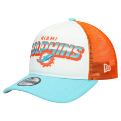 Miami Dolphins New Era Youth Streak 9FORTY A-Frame Adjustable Hat White/Aqua - NFL