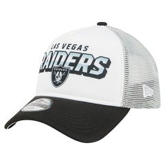 Las Vegas Raiders New Era Youth Streak 9FORTY A-Frame Adjustable Hat White/Black - NFL