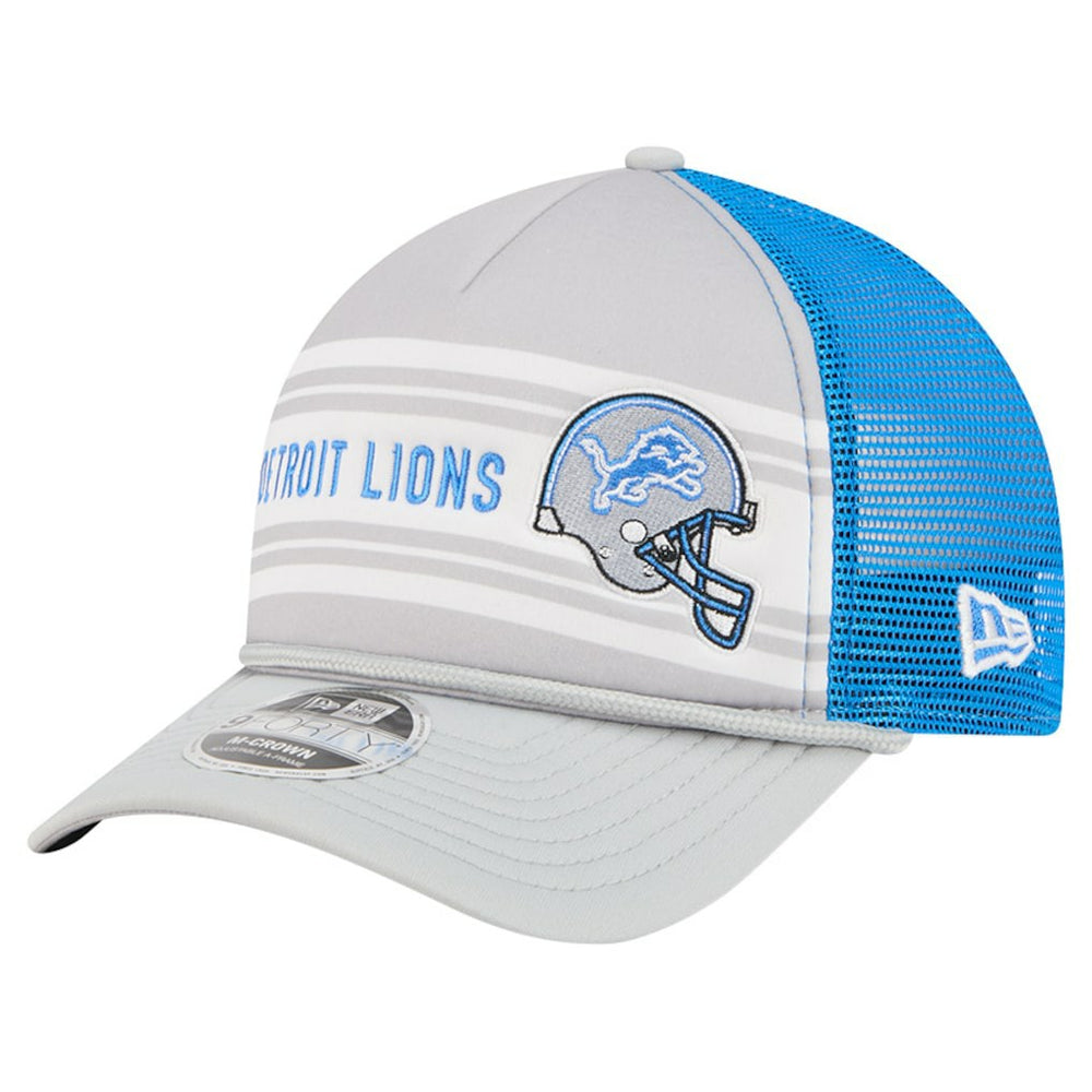 Detroit Lions New Era Linear A-Frame 9FORTY Adjustable Hat Gray - NFL