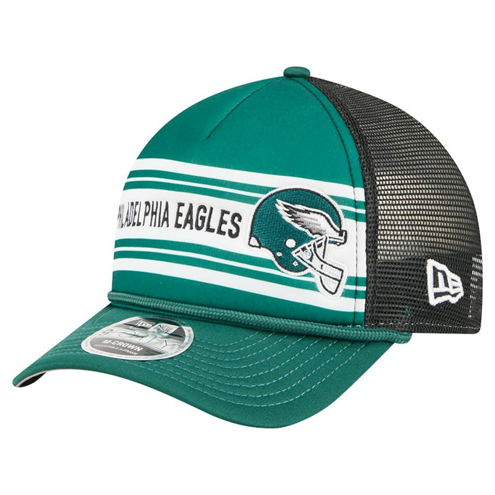 Philadelphia Eagles New Era Linear A-Frame 9FORTY Adjustable Hat Green - NFL