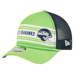 Seattle Seahawks New Era Linear A-Frame 9FORTY Adjustable Hat Neon Green - NFL