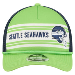 Seattle Seahawks New Era Linear A-Frame 9FORTY Adjustable Hat Neon Green - NFL