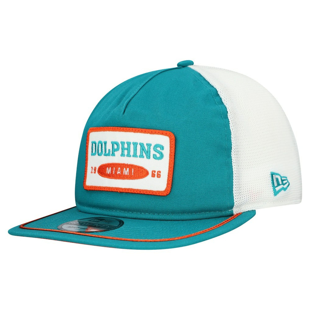 Miami Dolphins New Era Patch 19TWENTY Adjustable Hat Aqua/White - NFL