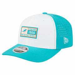 Miami Dolphins New Era Established Patch 9SEVENTY Adjustable Hat White/Aqua - NFL