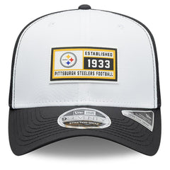 Pittsburgh Steelers New Era Established Patch 9SEVENTY Adjustable Hat White/Black - NFL