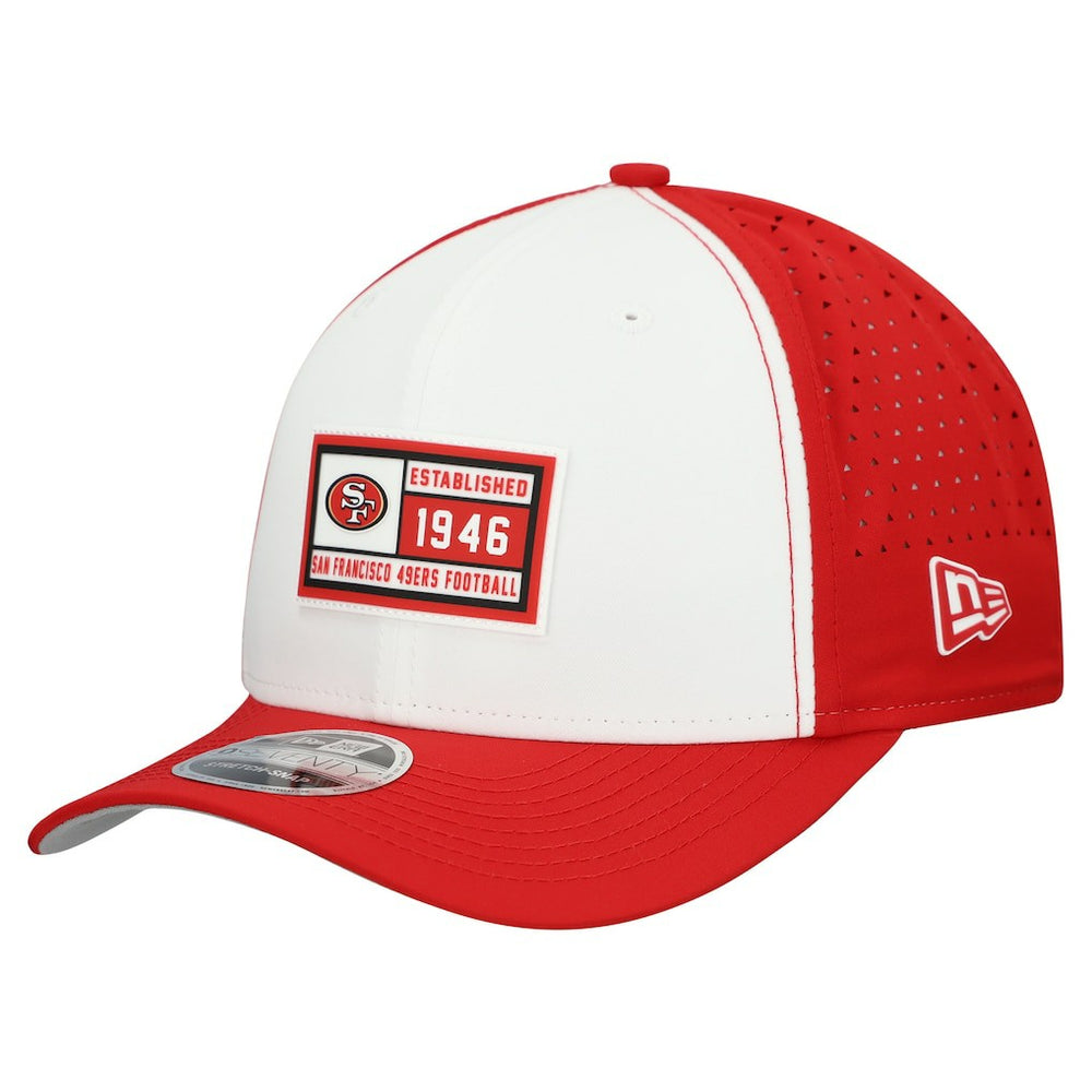 San Francisco 49ers New Era Established Patch 9SEVENTY Adjustable Hat White/Scarlet - NFL