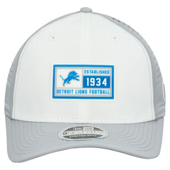 Detroit Lions New Era Established Patch 9SEVENTY Adjustable Hat White/Silver - NFL