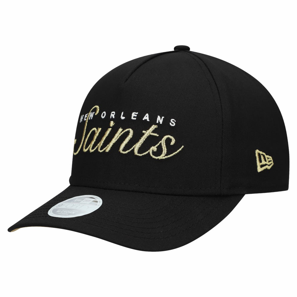 New Orleans Saints New Era Women's Metallic 9FORTY M-Crown A-Frame Adjustable Hat Black - NFL