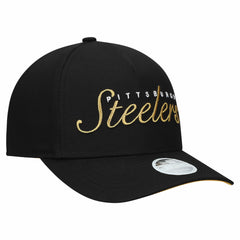 Pittsburgh Steelers New Era Women's Metallic 9FORTY M-Crown A-Frame Adjustable Hat Black - NFL