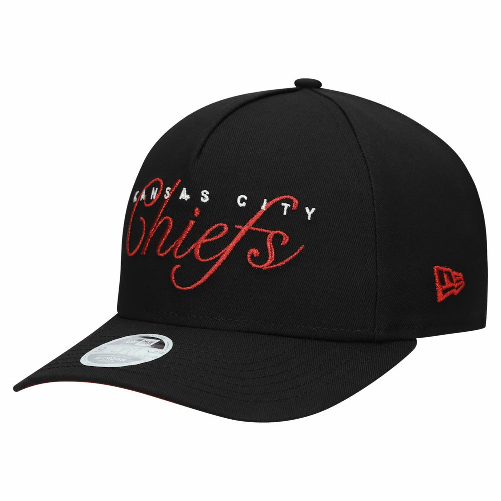 Kansas City Chiefs New Era Women's Metallic 9FORTY M-Crown A-Frame Adjustable Hat Black - NFL