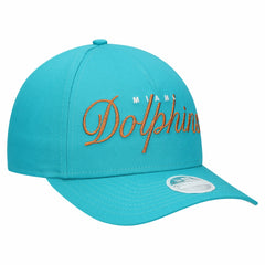 Miami Dolphins New Era Women's Metallic 9FORTY M-Crown A-Frame Adjustable Hat Aqua - NFL