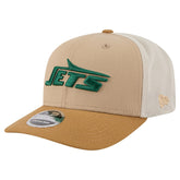 New York Jets New Era Two-Tone Trucker 9SEVENTY Adjustable Hat Light Beige - NFL