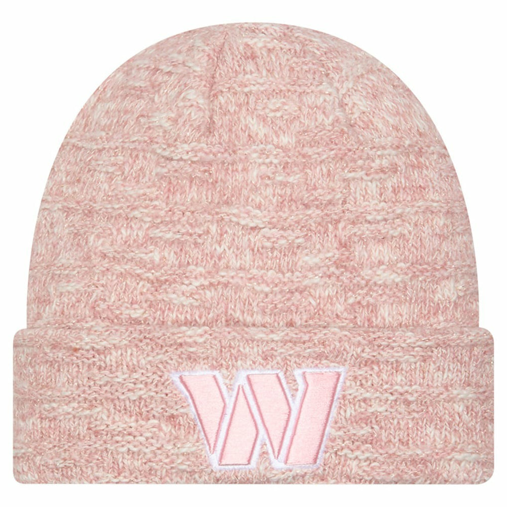 Washington Commanders New Era Women's Metallic Cuffed Knit Hat Pink - NFL