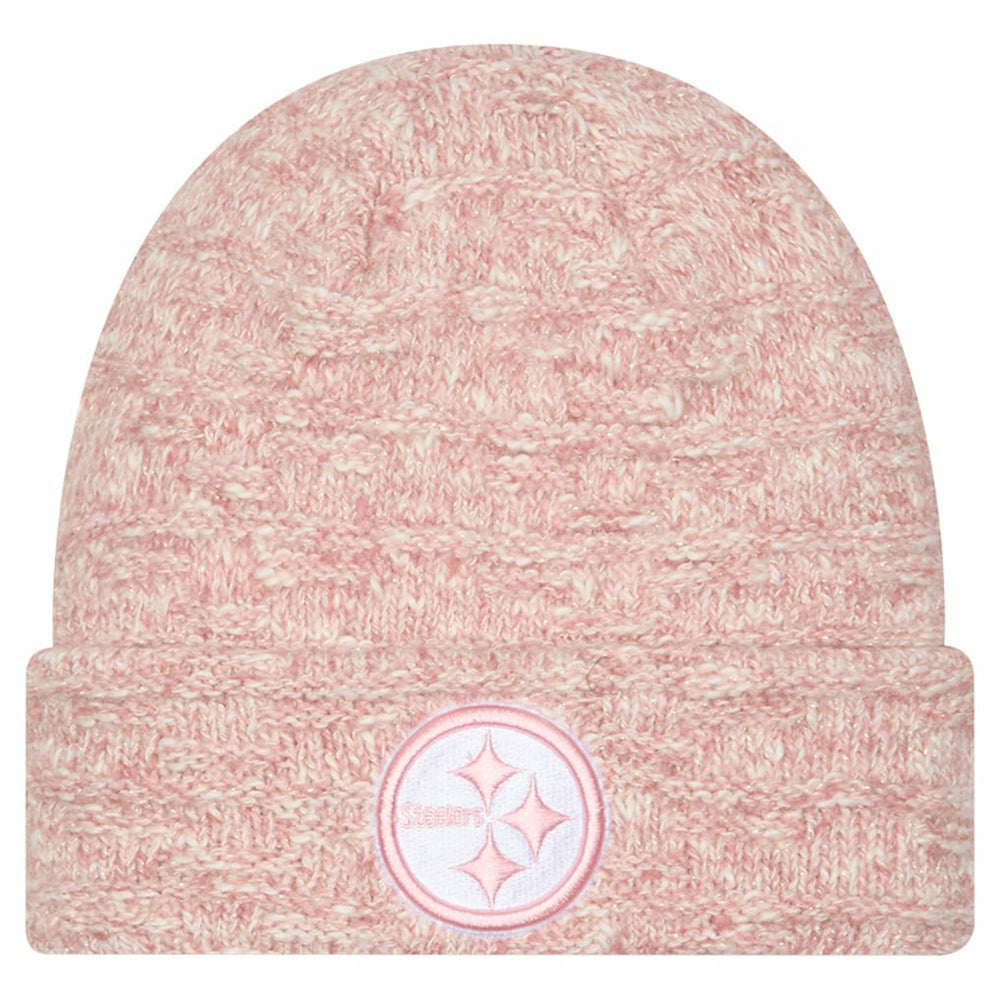 Pittsburgh Steelers New Era Women's Metallic Cuffed Knit Hat Pink - NFL