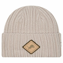 Detroit Lions New Era Logo Applique Cuffed Knit Hat Light Beige - NFL