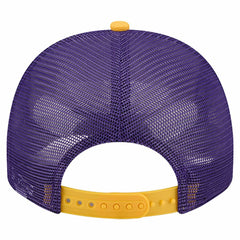 Minnesota Vikings New Era Banner A-Frame 9FIFTY Trucker Snapback Hat Cream/Purple - NFL