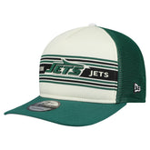 New York Jets New Era Banner A-Frame 9FIFTY Snapback Hat Cream/Green - NFL