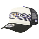 Baltimore Ravens New Era Banner A-Frame 9FIFTY Trucker Snapback Hat Cream/Black - NFL
