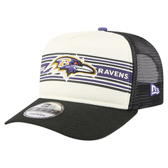Baltimore Ravens New Era Banner A-Frame 9FIFTY Trucker Snapback Hat Cream/Black - NFL