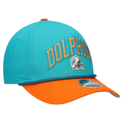 Miami Dolphins New Era Youth Arch COOLERA 9FORTY A-Frame Adjustable Hat Aqua/Orange - NFL