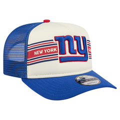 New York Giants New Era Youth Banner 9FIFTY A-Frame Adjustable Trucker Hat Cream/Royal - NFL