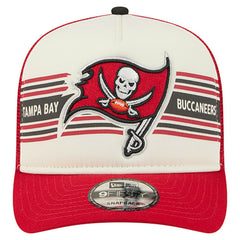 Tampa Bay Buccaneers New Era Youth Banner 9FIFTY A-Frame Adjustable Trucker Hat Cream/Red - NFL