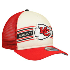 Kansas City Chiefs New Era Youth Banner 9FIFTY A-Frame Adjustable Trucker Hat Cream/Red - NFL