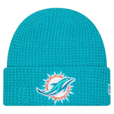 Miami Dolphins New Era Youth Waffle Cuffed Knit Hat Aqua - NFL